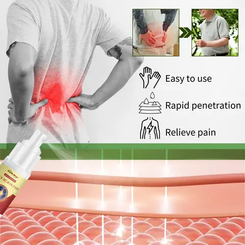 "Dites adieu aux douleurs lombaires et musculaires avec le Spray Anti-Douleur miracle 🌿💪"