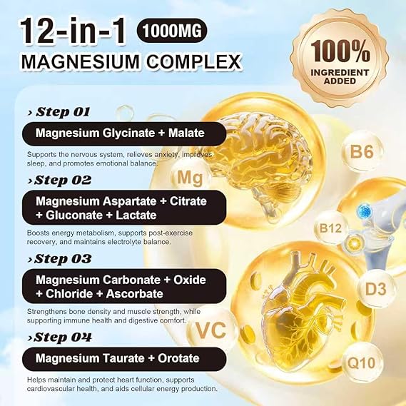 Fatigue, stress, crampes, mauvais sommeil ?  Découvrez enfin le pouvoir du Magnesium Complexe 12 en 1 pour retrouver un corps détendu, une énergie stable et des nuits paisibles 🌙⚡
