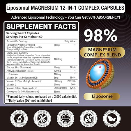 Fatigue, stress, crampes, mauvais sommeil ?  Découvrez enfin le pouvoir du Magnesium Complexe 12 en 1 pour retrouver un corps détendu, une énergie stable et des nuits paisibles 🌙⚡